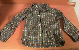 Vintage Shirt boys western plaid 1940s great cond long sleeve rockabilly rodeo - £15.82 GBP