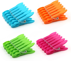 Colorful Plastic Clothespins, Heavy Duty Laundry Clothes Pins Clips with... - £9.17 GBP