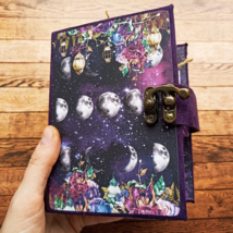 Moon junk journal handmade Garden journal Dark flowers junk book for sale thick - £399.67 GBP