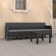  Garden Lounge Set Anthracite Polypropylene with rattan look Large - $12,549.23 MXN