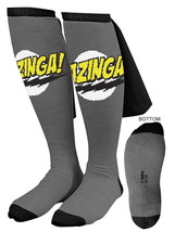 Big Bang Theory Bazinga Pattern Gray Knee High Derby Socks With Cape, NEW UNUSED - £7.67 GBP