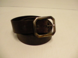 True religion genuine leather belt gunmetal buckle size 28 inch dark  br... - £23.70 GBP