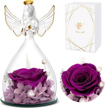 Birthday Gifts for Women Preserved Flowers Gifts for Mom Wife Grandma Angel Figu - £39.92 GBP