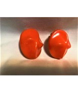 Vintage Orange Bakelite/Plastic Clip-On Earrings - £29.11 GBP