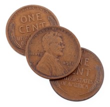 Lotto Di 3 Lincoln Centesimi (1911 1912 1913) -d IN Sottile + A Ottime - £39.97 GBP