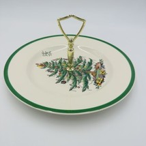 Spode One Tier Tidbit Tray Cookie Appetizer Plate 10 1/2in Christmas Tree - £36.04 GBP