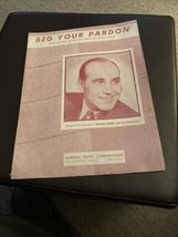 Beg Your Pardon, Francis Craig - Vintage Sheet Music -Robbins Music 1947 - £3.93 GBP
