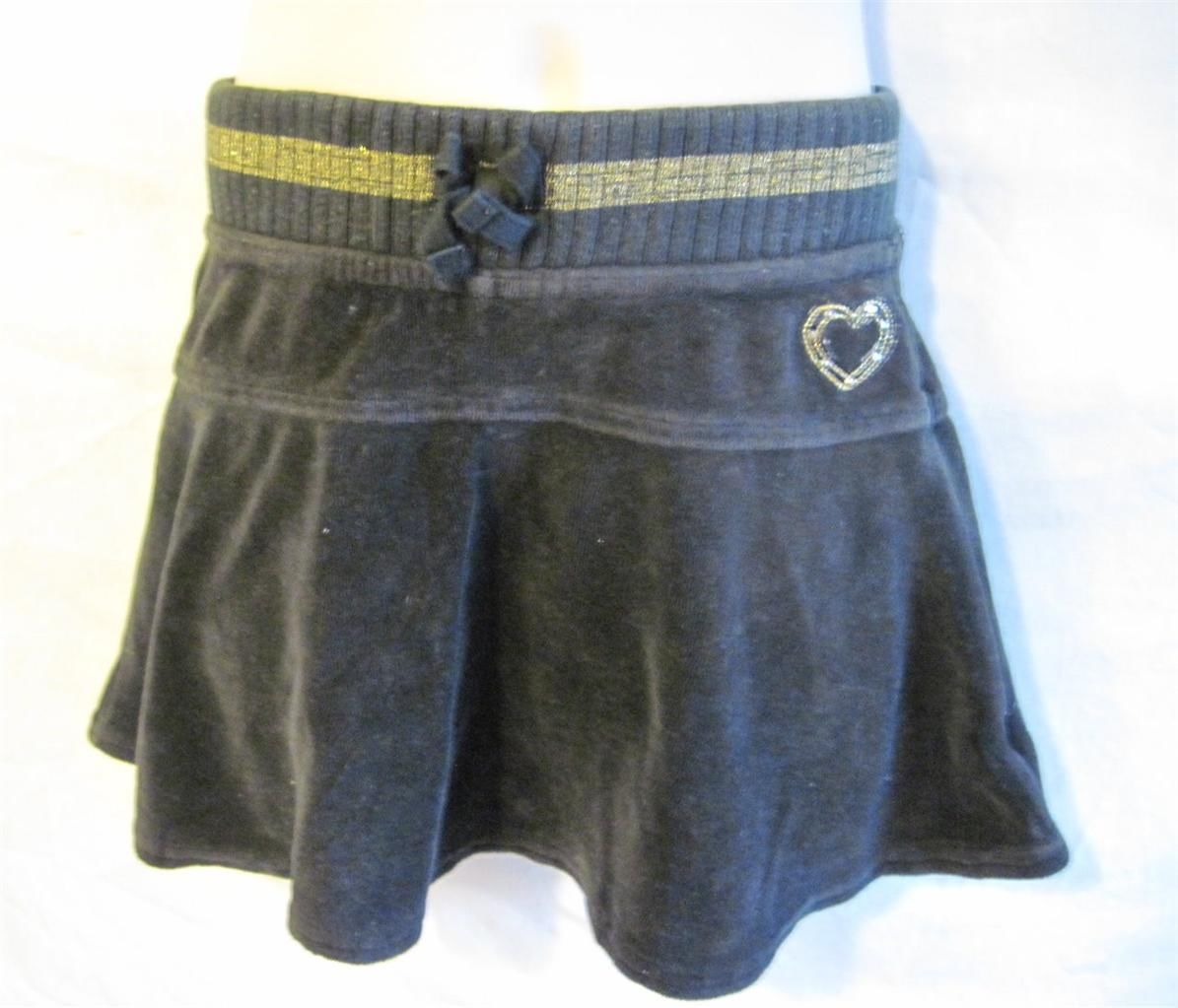 Black Stretch Velvet Skort by The Children's Place Girls Size 5  Gold Trim - £7.04 GBP