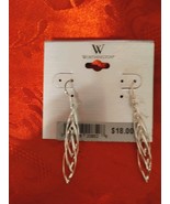 New Worthington Silvertone Chandelier Pierced Earrings Hook Backing - $161.82 MXN
