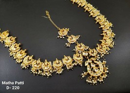 kundan jewlery Ethnic Kundan meena Pasa Tika Matha Patti Jhumer Jewelry Set 1111 - $38.73