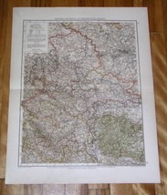 1912 Map Of Saxony Anhalt / Germany SACHSEN-ANHALT / Berlin / Harz Inset Map - £23.04 GBP