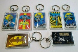 Batman Keychain Lot Of 7 Different Licensed Official DC Comics Superhero&#39;s 1980s - £41.68 GBP