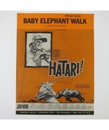 Baby Elephant Walk Sheet Music Hatari John Wayne Henry Mancini Vintage 1962 - £9.58 GBP