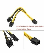 PCI-E 6-pin to 2x 6+2-pin (6-pin/8-pin) Power Splitter Cable PCIE PCI Ex... - $5.86