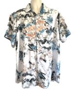 Men&#39;s Hawaiian Shirt Suslo Couture Size XXL Blue Peach Flowers Polyester... - £17.11 GBP