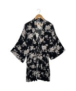 Spiritual Gangster Kimono Top Womens One Size Black White Maya Floral Beach - $369.40 MXN