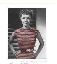 1950s Sleeveless Top, Hip Length in Ribbon - Knit pattern (PDF 7430) - $3.75