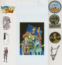 Doug TenNapel Earthworm Jim Bigfoot Bill Promo Lot ~ Stickers Patches &amp; Bag - £19.32 GBP