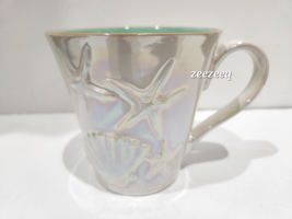 Spectrum Designz Coastal Iridescent Seashell Starfish Clam Coffee Mug Tea - £17.40 GBP