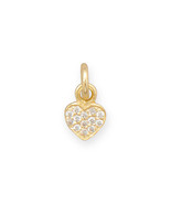 Pave CZ Design Gold Plated Heart Charm - £23.93 GBP