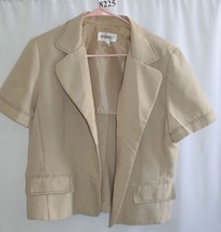 Studio One Beige Short Sleeve Jacket Size 16 Polyester #8225 - £4.96 GBP