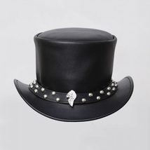 El Dorado | Men&#39;s Leather Top Hat | Indian Chief Headdress Studded Hatba... - $39.27+