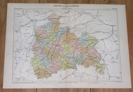 1888 Original Antique MALTE-BRUN Map Of Upper Bavaria Bayern Munich Germany - £13.70 GBP