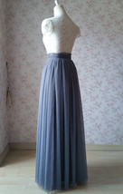 GRAY Long Tulle Skirt Outfit Women Plus Size Full Tulle Skirt image 6