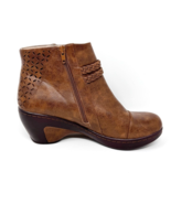 JBU Jambo Design Womens Brown Vegan Leather Laser Cut Side Zip Bootie Si... - $624.51 MXN