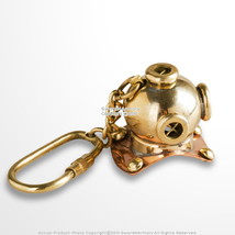 Handmade Brass Miniature 19th Century Diving Helmet Key Chain Gift Souvenir - $9.88