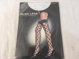 New Music Legs 45437 WHITE Nylon Spandex Multi Fence Silicon Grip Top Stockings - £7.29 GBP