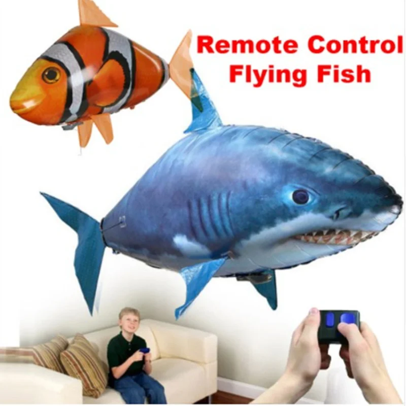 Remote Control Shark Toys Air Swimming Fish Infrared RC Flying Air Balloons - £23.56 GBP+