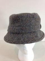 Harris Tweed S Brown Herringbone Tweed Scotland Wool Bucket Grouse Hat - £22.48 GBP