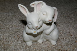 Homco He Loves Me Figurine 1990 Bunnies Home Interiors &amp; Gifts - £7.98 GBP