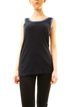 SUNDRY Womens Tank Top Striped Sleeveless Minimalistic Casual Black Size S - £29.12 GBP