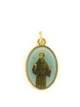 3 Gold Toned Image Catholic Saint Francis Medal Pendant, 1 Inch San Fran... - £7.79 GBP