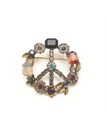 Peace sign stone pin brooch - €12,12 EUR