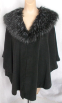 Adrienne Landau Cape Jacket Faux Fur Removable Collar XS/S - £83.06 GBP