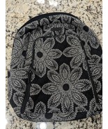 Vera Bradley Campus Backpack Paisley daisy floral black white cotton FOR... - $9.57 CAD