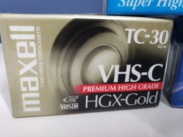 NEW Lot of 3 Panasonic &amp; Maxell VHS-c 90 Min TC-30 Super High Grade Tape - £11.89 GBP