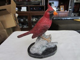 Red Cardinal Bird Figurine in Nature Perched on a Tree Limb 7.5&quot; x7.0&quot; - £14.78 GBP