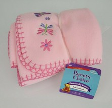 Parent&#39;s Choice Baby Girl Blanket Pink Dragonfly Butterfly Flower Fleece Purple - £39.51 GBP