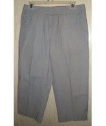 NEW WOMENS Talbots Stretch BLUE &amp; WHITE STRIPE CAPRIS   SIZE 6 - $34.46 CAD