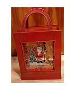 Christmas Santa Snow Scene Handbag Snow Globe Lights Water Sounds Snowfl... - $10.78 CAD