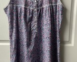 The Vermont Country Store Womens Size Large Floral Night Gown Sheer Lace... - $19.75