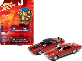 1971 Dodge Charger Super Bee Red with Black Top and 1971 Chevrolet Monte Carlo S - £23.92 GBP