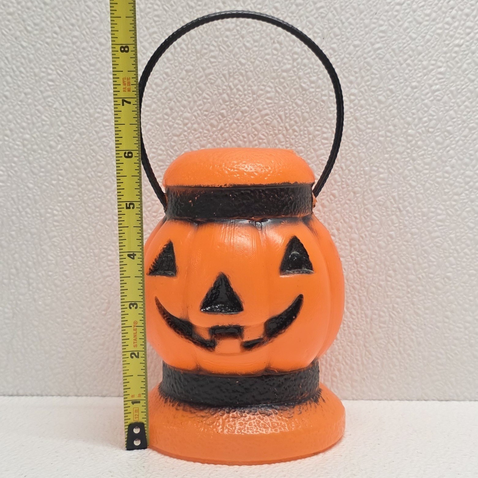 Vintage Plastic Blow Mold Pumpkin Smiling Jack-O- Lantern Decoration Item image 12
