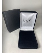 KAY Jewelers Empty Large Black Velvet Jewelry Earrings Clamshell W/Blk B... - $19.55