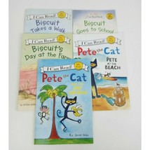 Lot of 5 I Can Read Paperback Books Pete The Cat &amp; Biscuit - £18.98 GBP