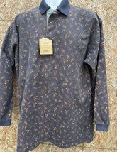 Vintage 90s Blue Paisley Bugle Boy Collar Rugby Pullover Shirt Mens XL new tags - £19.77 GBP
